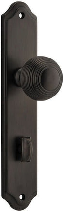 IVER Guildford Door Knob On Shouldered Backplate | Privacy Lever Set Only | 9 Finishes - Signature Brass