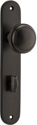 IVER Paddington Door Knob On Oval Backplate | Privacy Lever Set Only | 9 Finishes - Signature Brass
