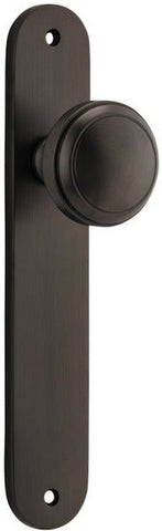 IVER Paddington Door Knob On Oval Backplate | Passage Lever Set Only | 9 Finishes - Signature Brass