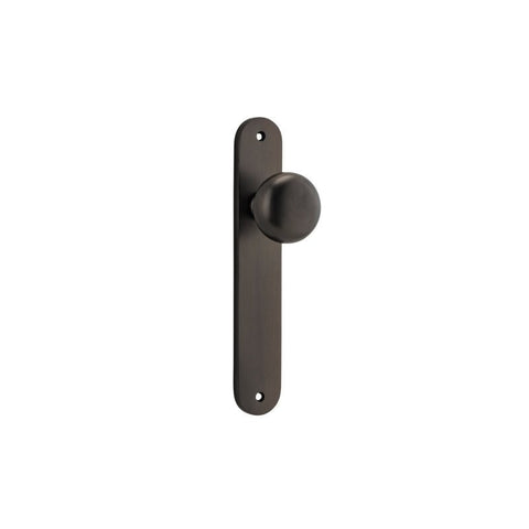 IVER Cambridge Door Knob On Oval Backplate | Passage Lever Set Only | 9 Finishes - Signature Brass