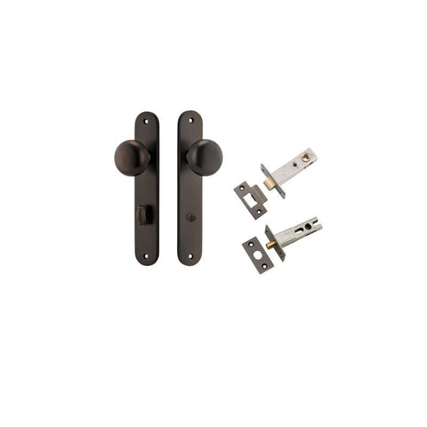IVER Cambridge Door Knob On Oval Backplate | Separate Privacy Kit | 9 Finishes - Signature Brass