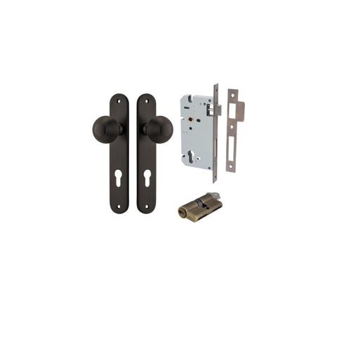 IVER Guildford Door Knob On Oval Backplate | Entrance Kit (Key/Key) | 9 Finishes - Signature Brass