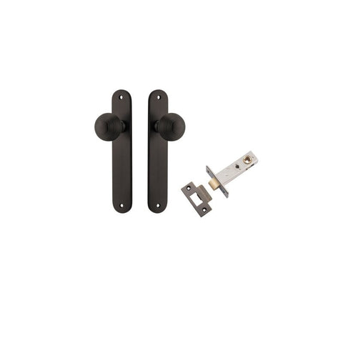 IVER Guildford Door Knob On Oval Backplate | Passage Kit | 9 Finishes - Signature Brass