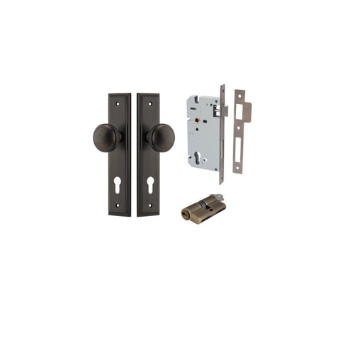 IVER Paddington Door Knob On Stepped Backplate | Entrance Kit (Key/Key) | 9 Finishes - Signature Brass
