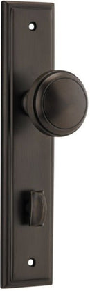 IVER Paddington Door Knob On Stepped Backplate | Privacy Lever Set Only | 9 Finishes - Signature Brass