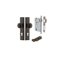 IVER Cambridge Door Knob On Stepped Backplate | Entrance Kit (Key/Thumb) | 9 Finishes - Signature Brass