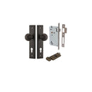IVER Guildford Door Knob On Stepped Backplate | Entrance Kit (Key/Thumb) | 9 Finishes - Signature Brass