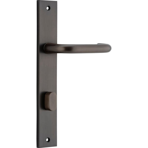 IVER Oslo Lever Door Handle On Rectangular Backplate | Privacy Lever Set Only | 9 Finishes - Signature Brass