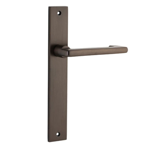 Iver Baltimore Return Door Lever Handle On Rectangular Backplate - primehardware