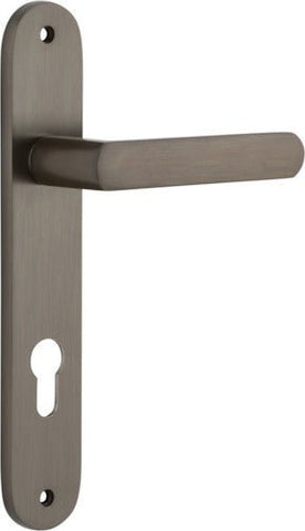 IVER Osaka Door Lever Handle On Oval Backplate | Entrance Lever Set Only | 6 Finishes - Signature Brass