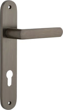 IVER Osaka Door Lever Handle On Oval Backplate | Entrance Lever Set Only | 6 Finishes - Signature Brass