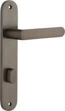 IVER Osaka Door Lever Handle On Oval Backplate | Privacy Lever Set Only | 6 Finishes - Signature Brass