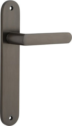 IVER Osaka Door Lever Handle On Oval Backplate | Passage Lever Set Only | 6 Finishes - Signature Brass