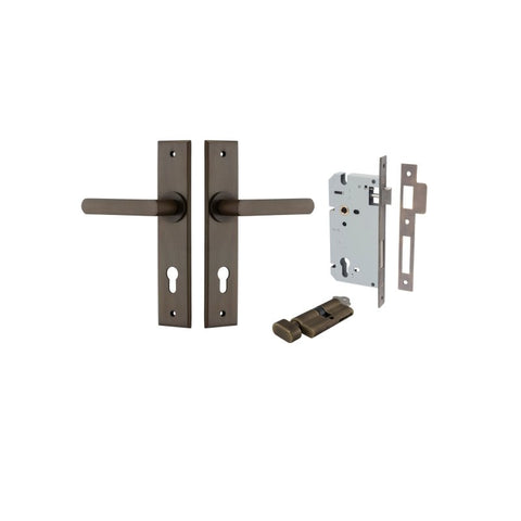 Iver Osaka Door Lever Handle On Chamfered Backplate - primehardware