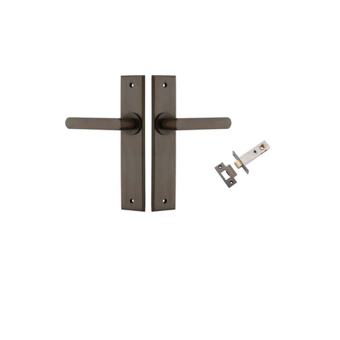 Iver Osaka Door Lever on Rectangular Backplate — Passage Set | Passage Set Includes Latch | 6 Finishes - Signature Brass