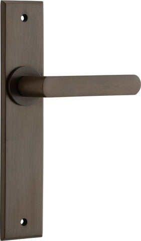 Iver Osaka Door Lever Handle On Chamfered Backplate - primehardware