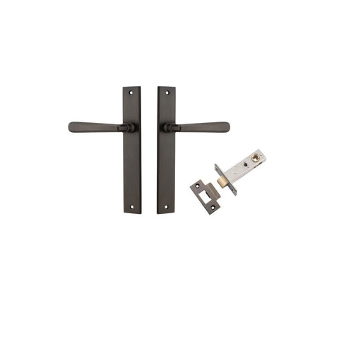IVER Copenhagen Door Lever Handle On Rectangular Backplate | Passage Kit | 7 Finishes - Signature Brass