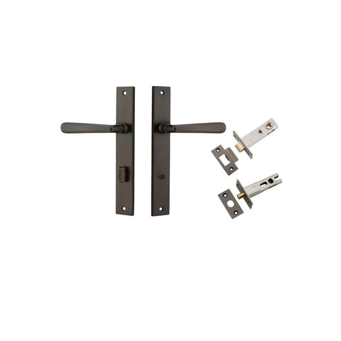 IVER Copenhagen Door Lever Handle On Rectangular Backplate | Separate Privacy Kit | 7 Finishes - Signature Brass