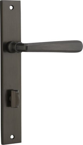 IVER Copenhagen Door Lever Handle On Rectangular Backplate | Privacy Lever Set Only | 7 Finishes - Signature Brass