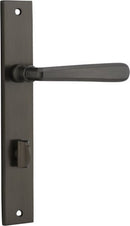 IVER Copenhagen Door Lever Handle On Rectangular Backplate | Privacy Lever Set Only | 7 Finishes - Signature Brass
