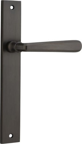 IVER Copenhagen Door Lever Handle On Rectangular Backplate | Passage Lever Set Only | 7 Finishes - Signature Brass