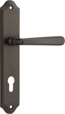 Iver Copenhagen Door Lever Handle on Shouldered Backplate | Entrance Lever Set Only | 7 Finishes - Signature Brass