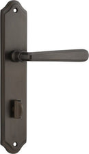 Iver Copenhagen Door Lever Handle on Shouldered Backplate | Privacy Lever Set Only | 7 Finishes - Signature Brass
