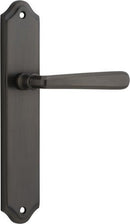 Iver Copenhagen Door Lever Handle on Shouldered Backplate | Passage Lever Set Only | 7 Finishes - Signature Brass