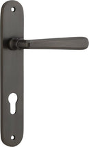 Iver Copenhagen Solid Brass Door Lever on Oval Backplate | Entrance Lever Set Only | 7 Finishes - Signature Brass