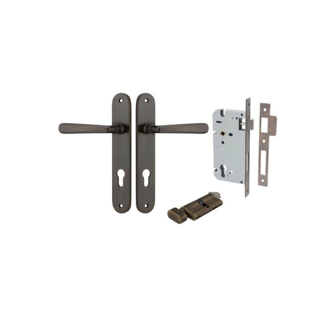 Iver Copenhagen Solid Brass Door Lever on Oval Backplate | Entrance Kit (Key/Thumb) | 7 Finishes - Signature Brass