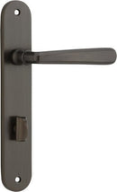 Iver Copenhagen Solid Brass Door Lever on Oval Backplate | Privacy Lever Set Only | 7 Finishes - Signature Brass