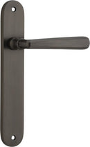 Iver Copenhagen Solid Brass Door Lever on Oval Backplate | Passage Lever Set Only | 7 Finishes - Signature Brass