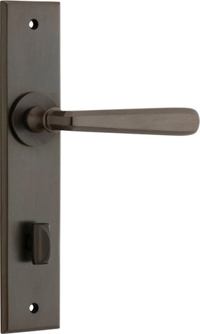Iver Copenhagen Door Lever on Chamfered Backplate — Privacy Lever Set Only