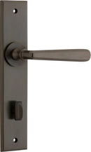 Iver Copenhagen Door Lever on Chamfered Backplate — Privacy Lever Set Only