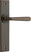 Iver Copenhagen Door Lever on Chamfered Backplate — Passage Lever Set Only