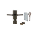 IVER Helsinki Door Lever Handle On Rectangular Backplate | Entrance Kit (Key/Key) | 7 Finishes - Signature Brass