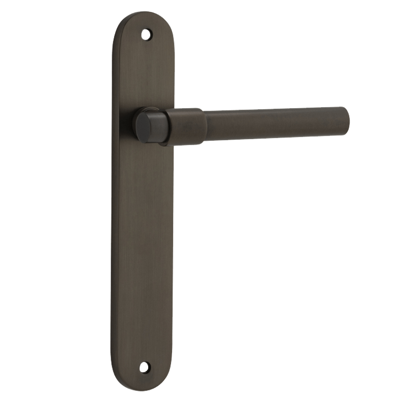Iver Helsinki Door Lever Handle On Oval Backplate - primehardware
