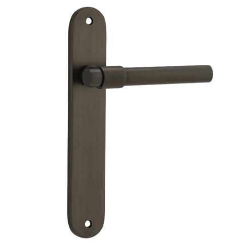 Iver Helsinki Solid Brass Door Lever on Oval Backplate | Passage Lever Set Only | 7 Finishes - Signature Brass