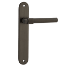 Iver Helsinki Solid Brass Door Lever on Oval Backplate | Passage Lever Set Only | 7 Finishes - Signature Brass