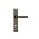 IVER Helsinki Door Lever Handle On Chamfered Backplate | Entrance Lever Set Only | 7 Finishes - Signature Brass