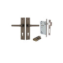 IVER Helsinki Door Lever Handle On Chamfered Backplate | Entrance Kit (Key/Key) | 7 Finishes - Signature Brass