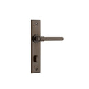 IVER Helsinki Door Lever Handle On Chamfered Backplate | Privacy Lever Set Only | 7 Finishes - Signature Brass