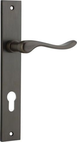 Iver Stirling Door Lever Handle On Rectangular Backplate - primehardware