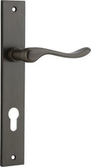 IVER Stirling Door Lever Handle On Rectangular Backplate | Entrance Lever Set Only | 8 Finishes - Signature Brass