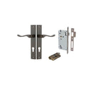 IVER Stirling Door Lever Handle On Rectangular Backplate | Entrance Kit (Key/Key) | 8 Finishes - Signature Brass