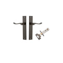 IVER Stirling Door Lever Handle On Rectangular Backplate | Passage Kit | 8 Finishes - Signature Brass