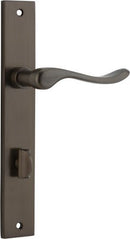 IVER Stirling Door Lever Handle On Rectangular Backplate | Privacy Lever Set Only | 8 Finishes - Signature Brass