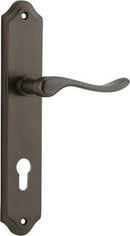 IVER Stirling Door Lever Handle On Shouldered Backplate | Entrance Lever Set Only | 8 Finishes - Signature Brass