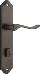 IVER Stirling Door Lever Handle On Shouldered Backplate | Privacy Lever Set Only | 8 Finishes - Signature Brass