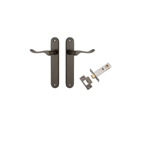 Iver Stirling Solid Brass Door Lever on Oval Backplate | Passage Kit | 8 Finishes - Signature Brass